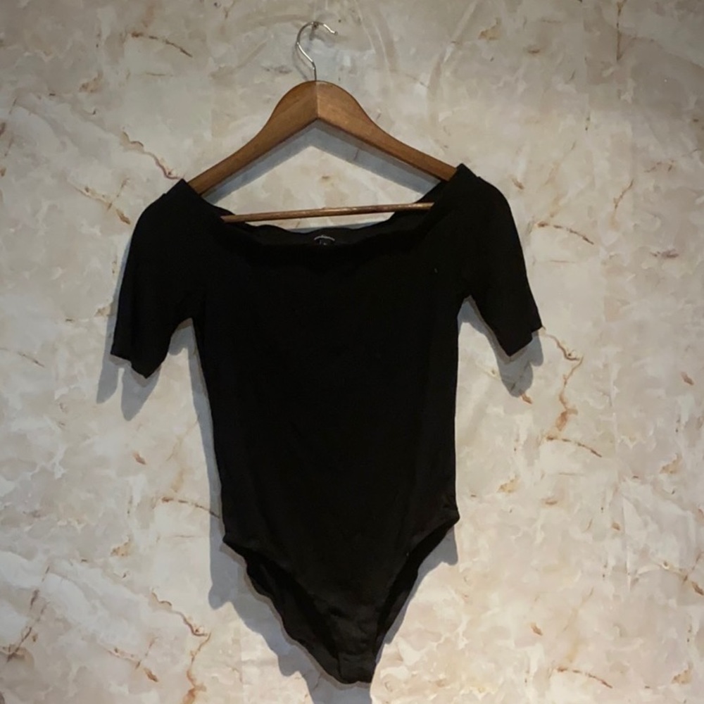 Black low shoulder bodysuit